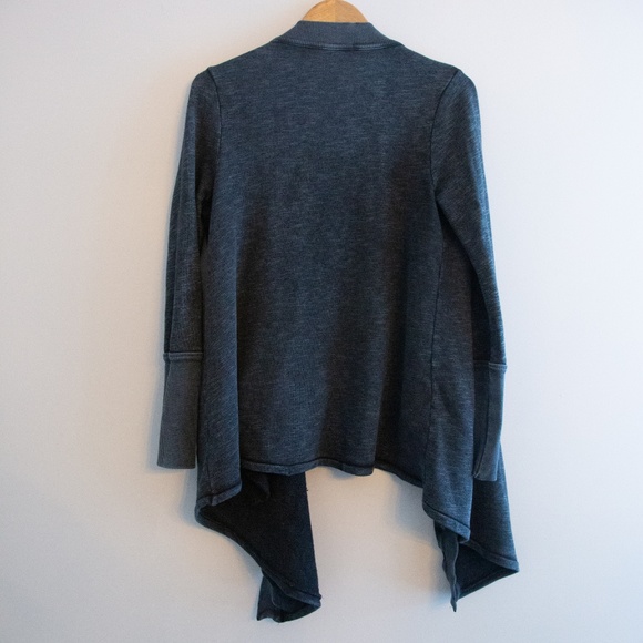Silence & Noise Sweatshirt Cardigan Black High Low - Picture 5 of 5